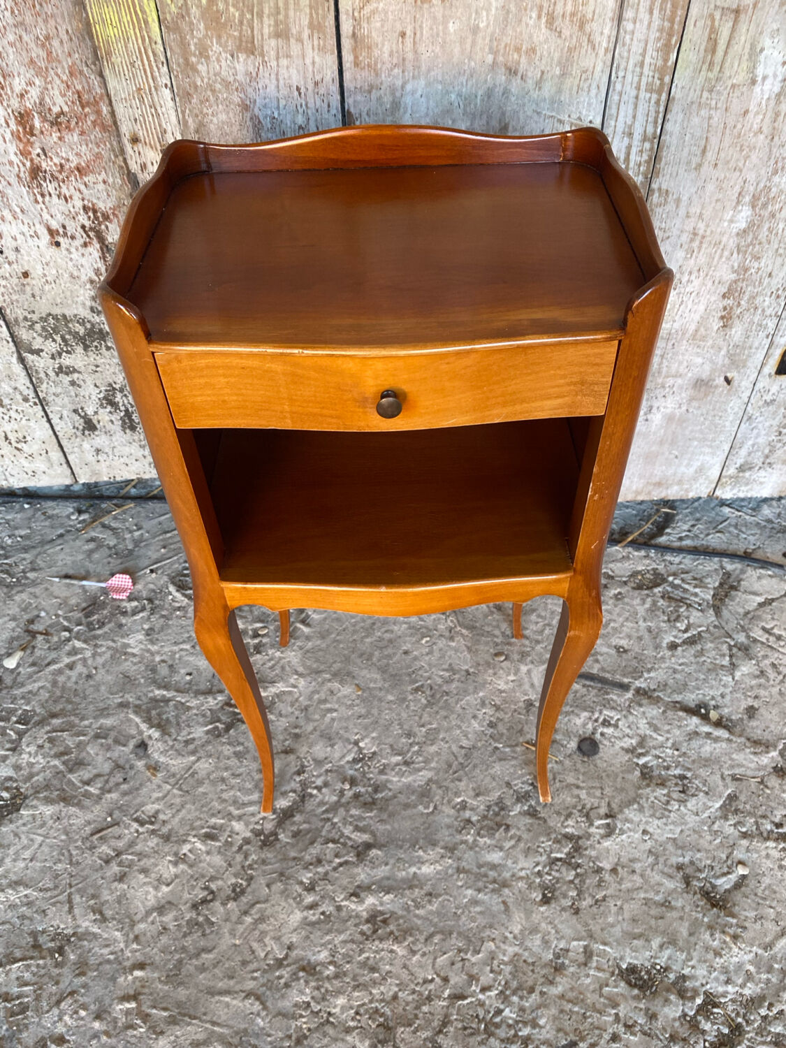 Antique nightstand louis xv style wood drawer + vintage case