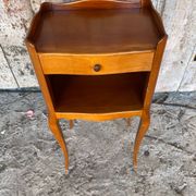 Antique nightstand louis xv style wood drawer + vintage case