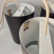 6 Louis Poulsen "pipe" pendant lights, 1960s, lacquered steel