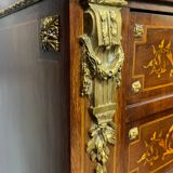 Writing desk in Napoleon III Marquetry white marble top