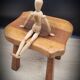 Quadripod solid wood stool