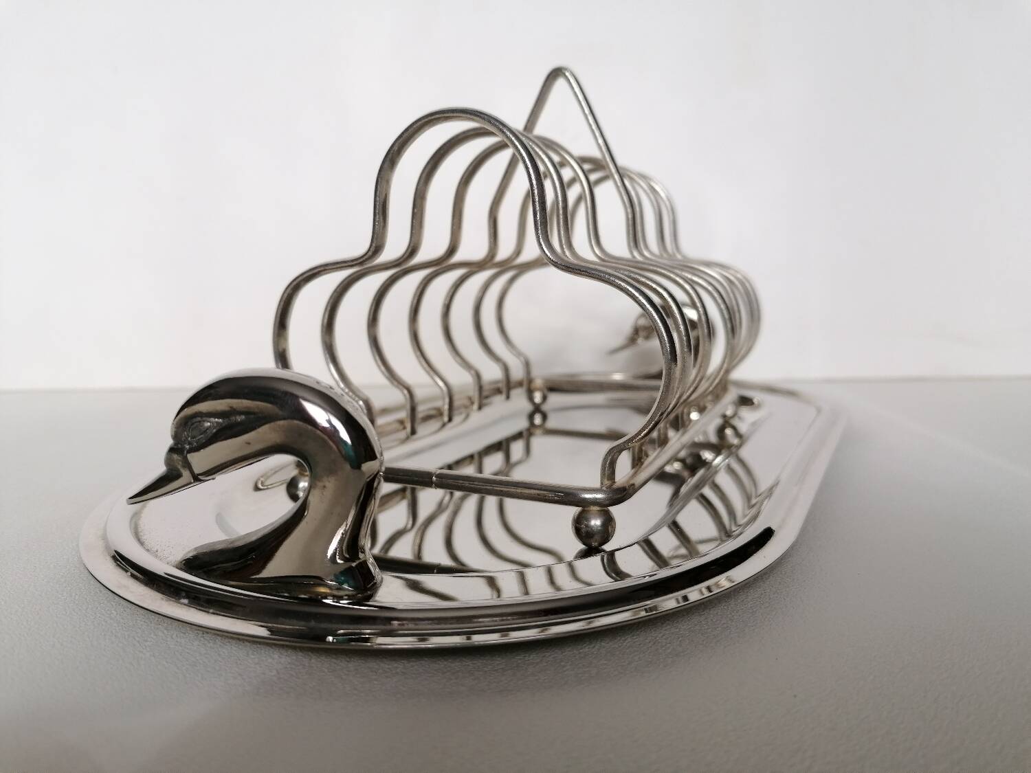 Silver metal taost holder