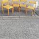 Set of 4 vintage light wood chairs