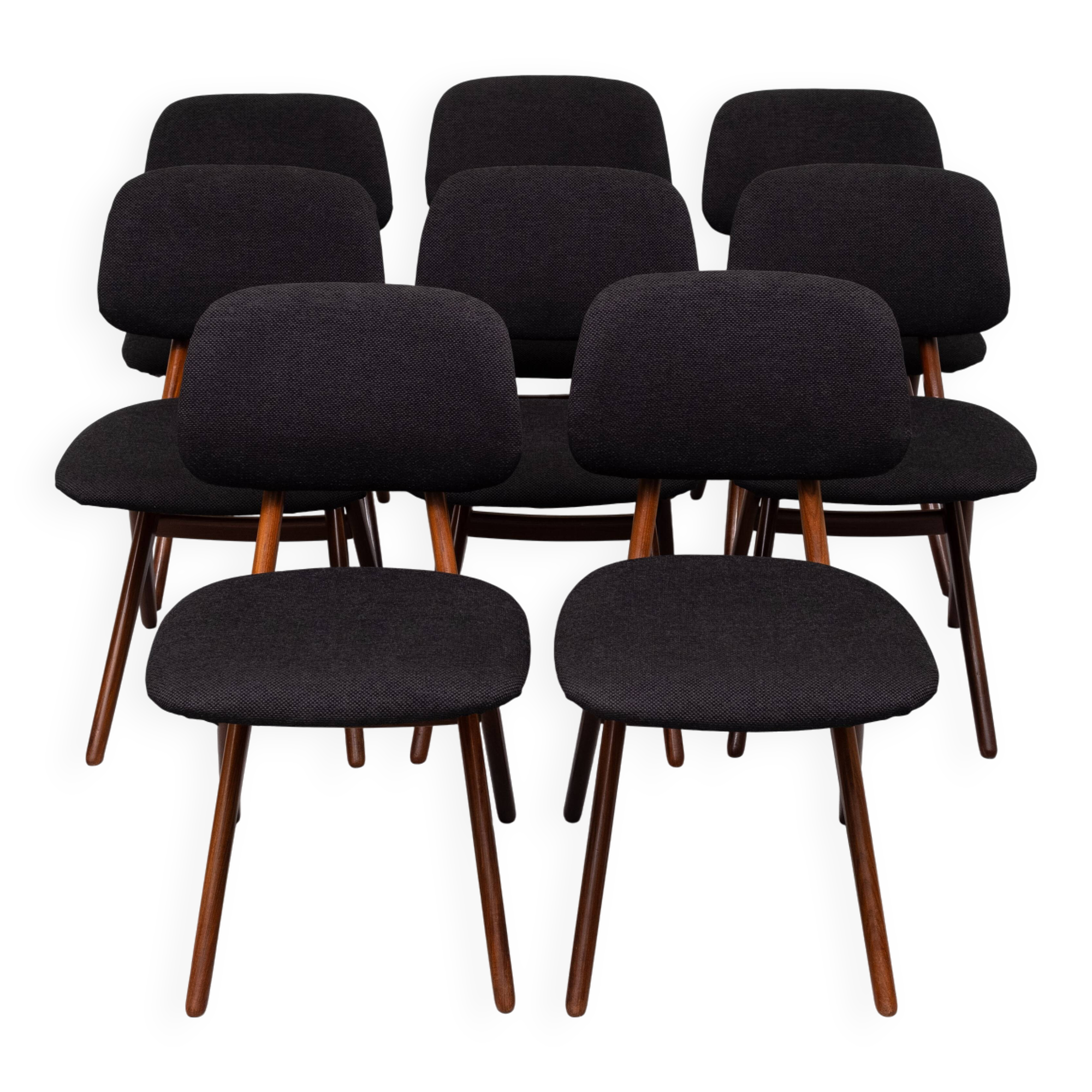 Dutch Scissors Dining Chairs Louis by Van Teeffelen for Wébé, 1959, Set of 8