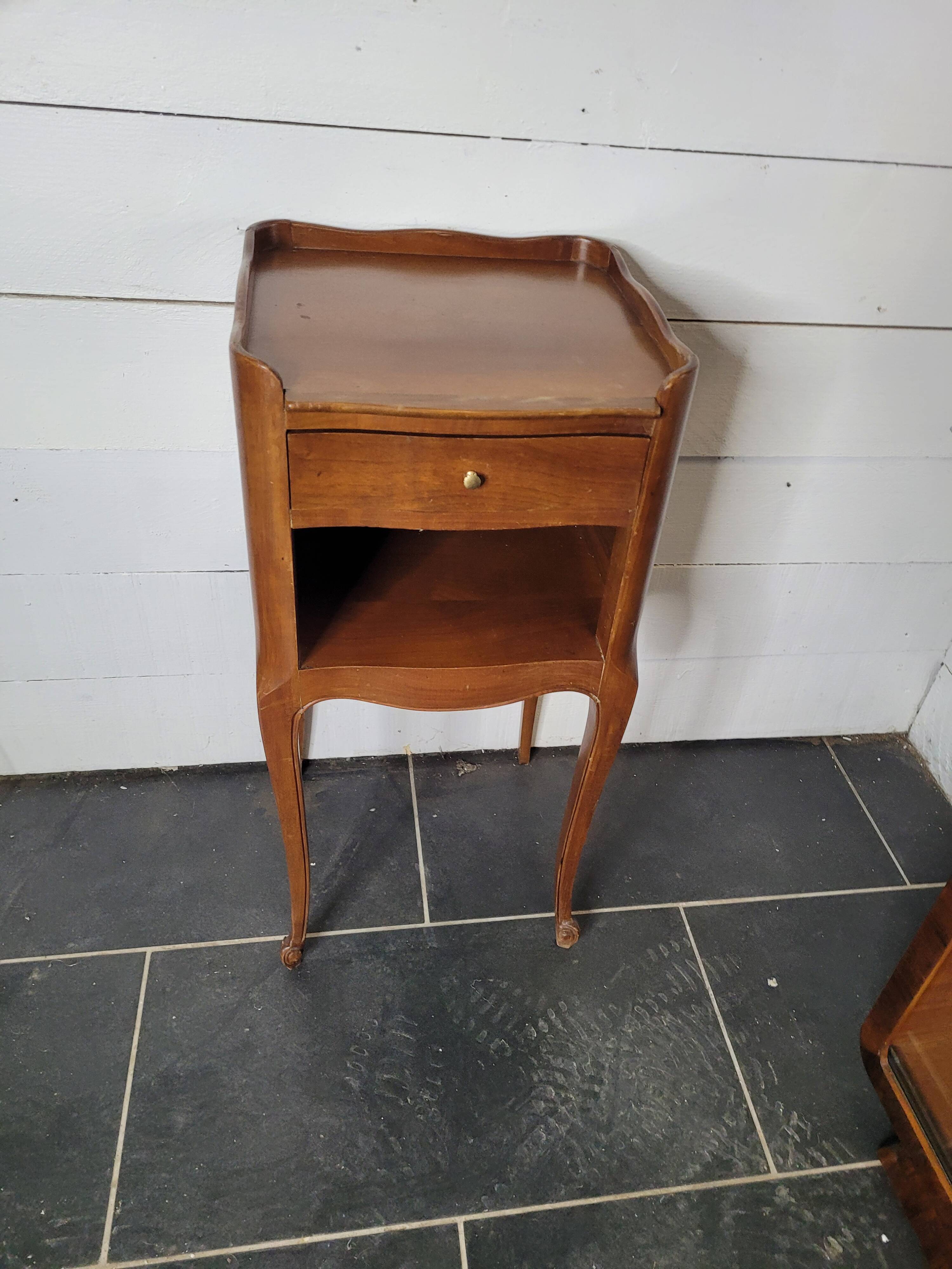 Louis XV style bedside table in cherry wood
