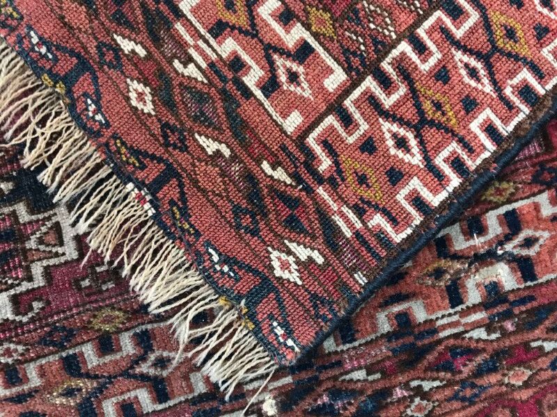 Saddle Tekke Bokhara rug old handmade 64 X 107 CM