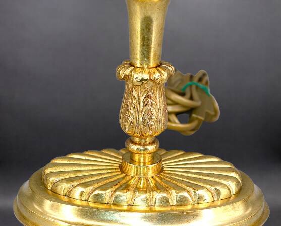 Bronze Gilt Bouillotte Lamp in Directoire Style "Lucien Gau"