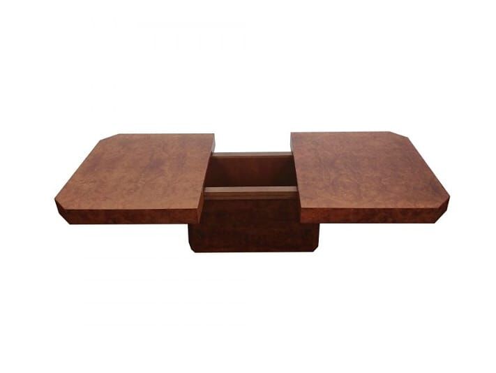Coffee table with integrated bar in walnut magnifier of Mario Sabot
