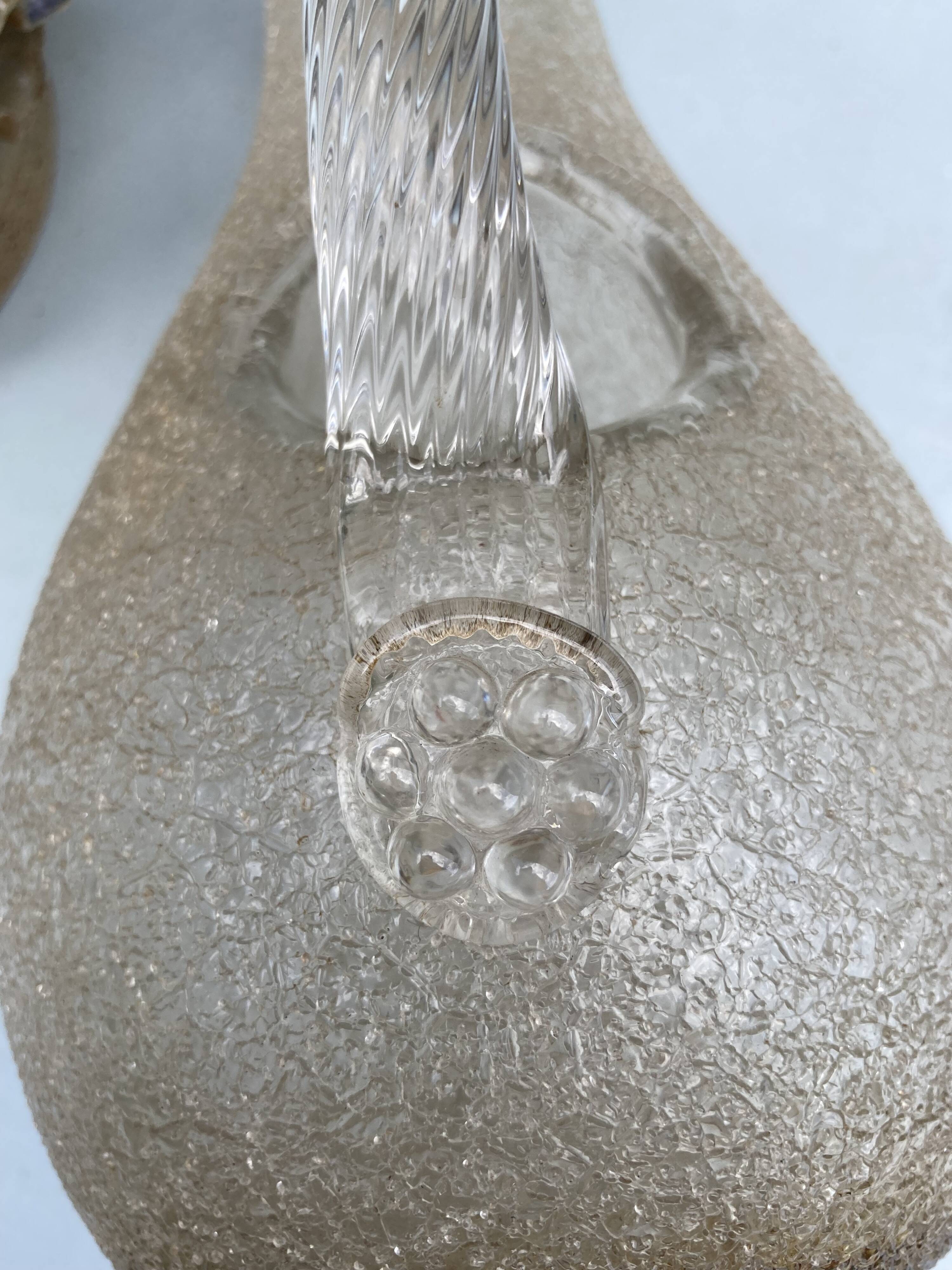 Carafe refresher pitcher baccarat or st louis frosted crystal twisted handle