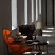Madsen & Schubell, accent chair and stool in teak, reupholstered, 1950s