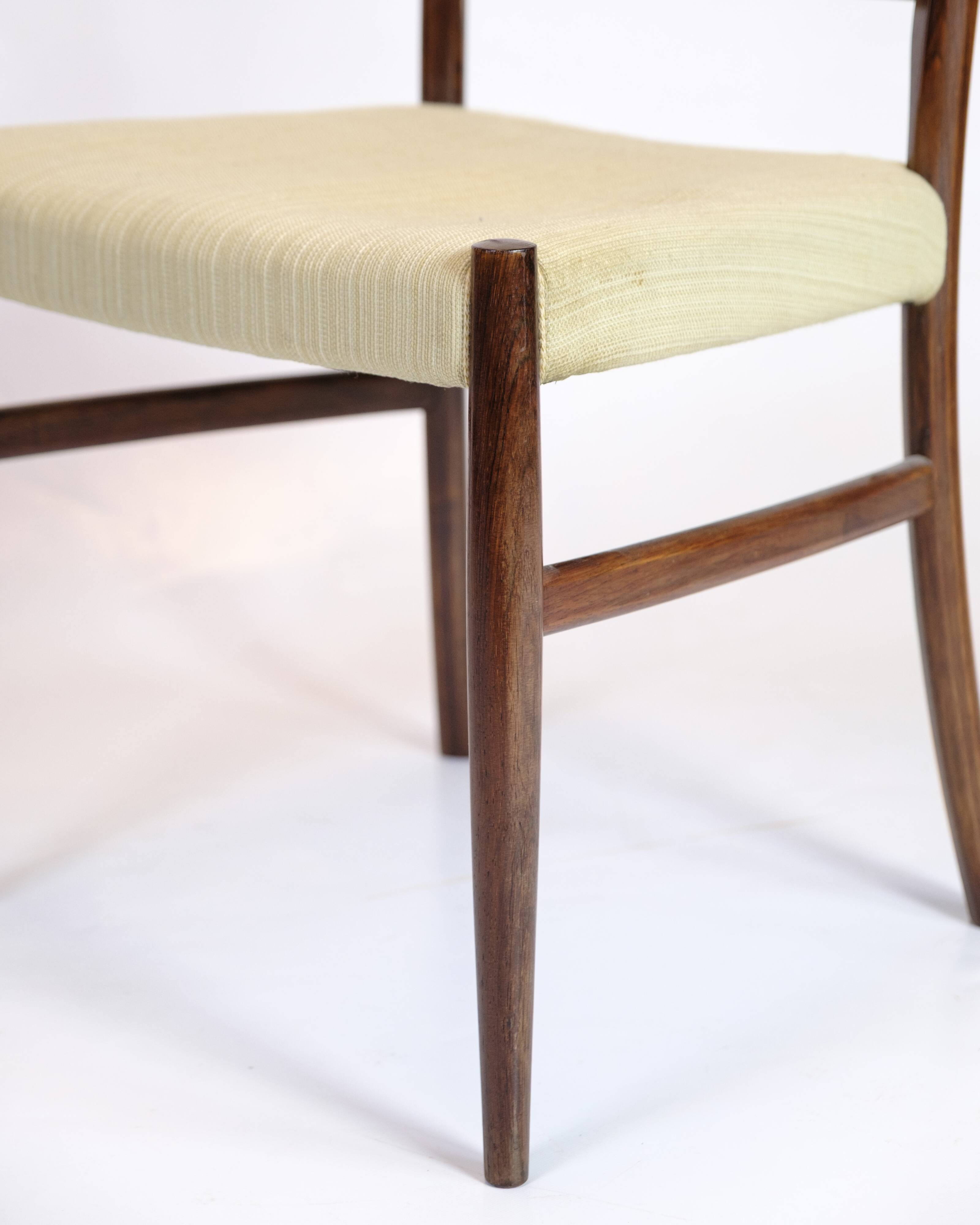Dining chair - Rosewood - Light wool fabric - N.O. Møller - 1960s