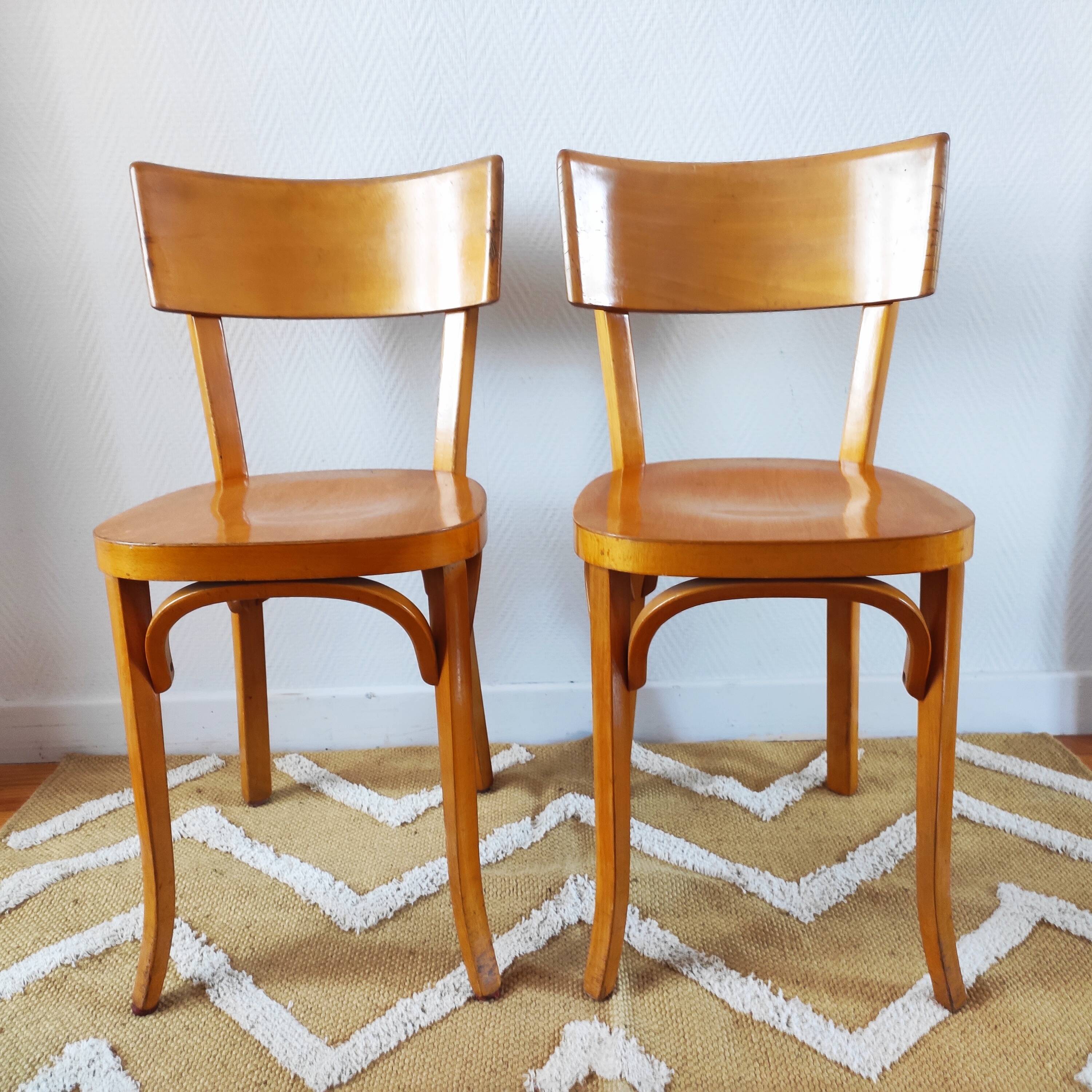 Pair of Baumann bistro chairs