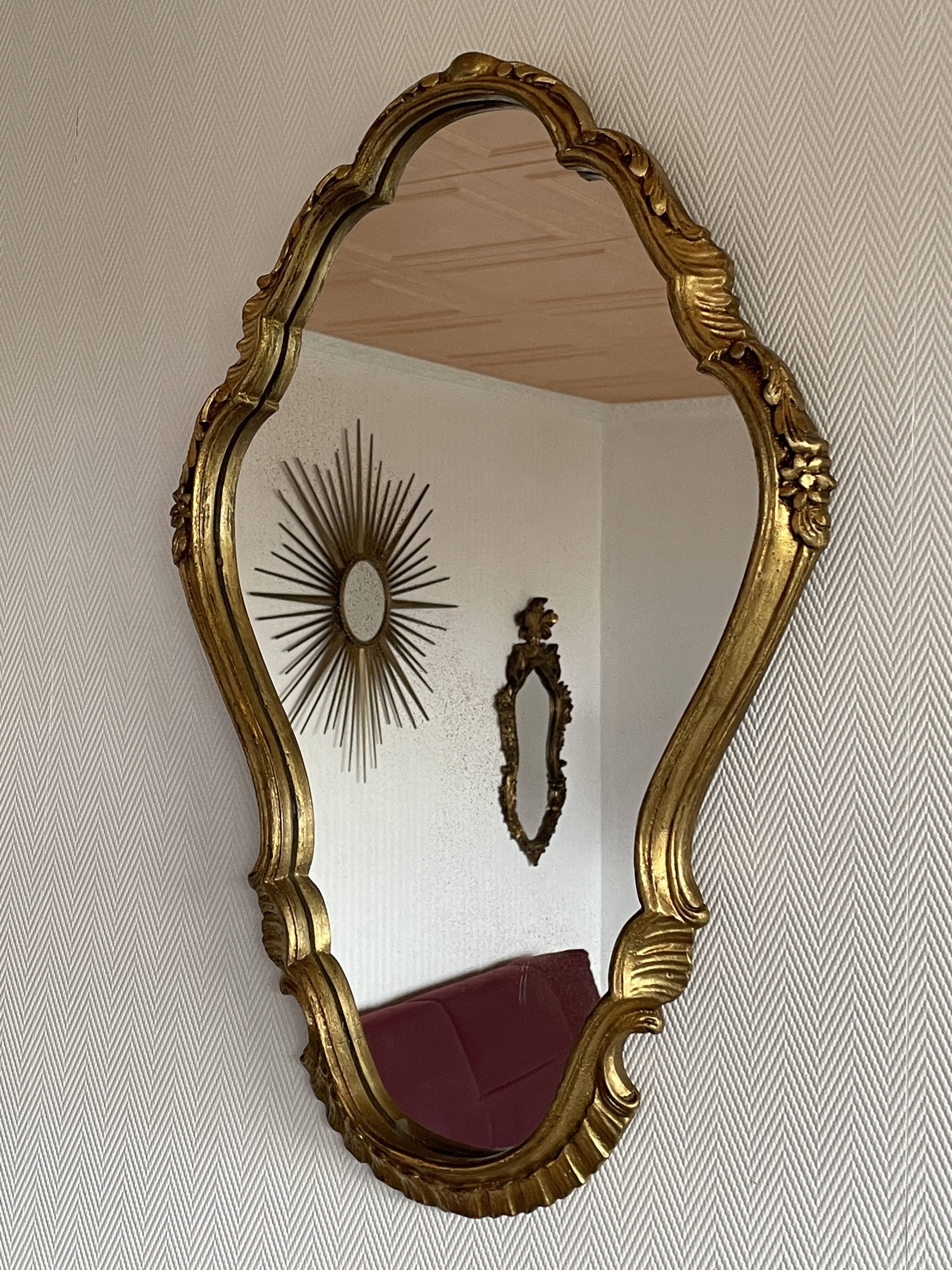 Baroque gilded wood mirror 60x40cm