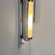 Pair of vintage modernist wall lights, chrome and sandblasted glass, France 1930