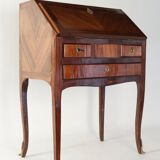 Louis XV style slant-front desk with precious wood veneer, 19th century