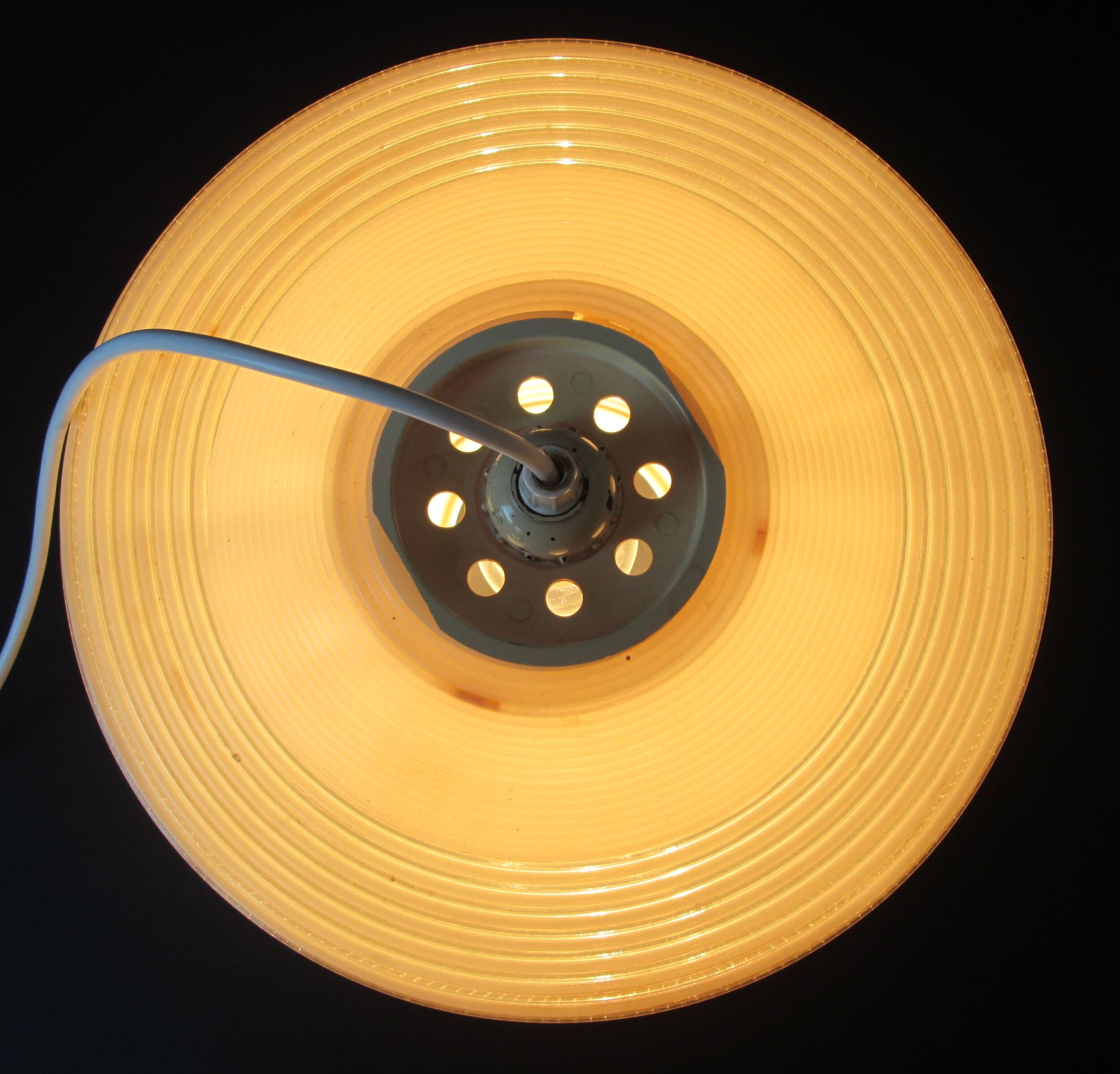 1960s  original vintage hanging / pendant two colour spaghetti lamp designed by Yasha Heifetz for Rotaflex