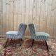 Pair of cocktail armchairs – 1960s – Two-tone velvet – Wooden legs