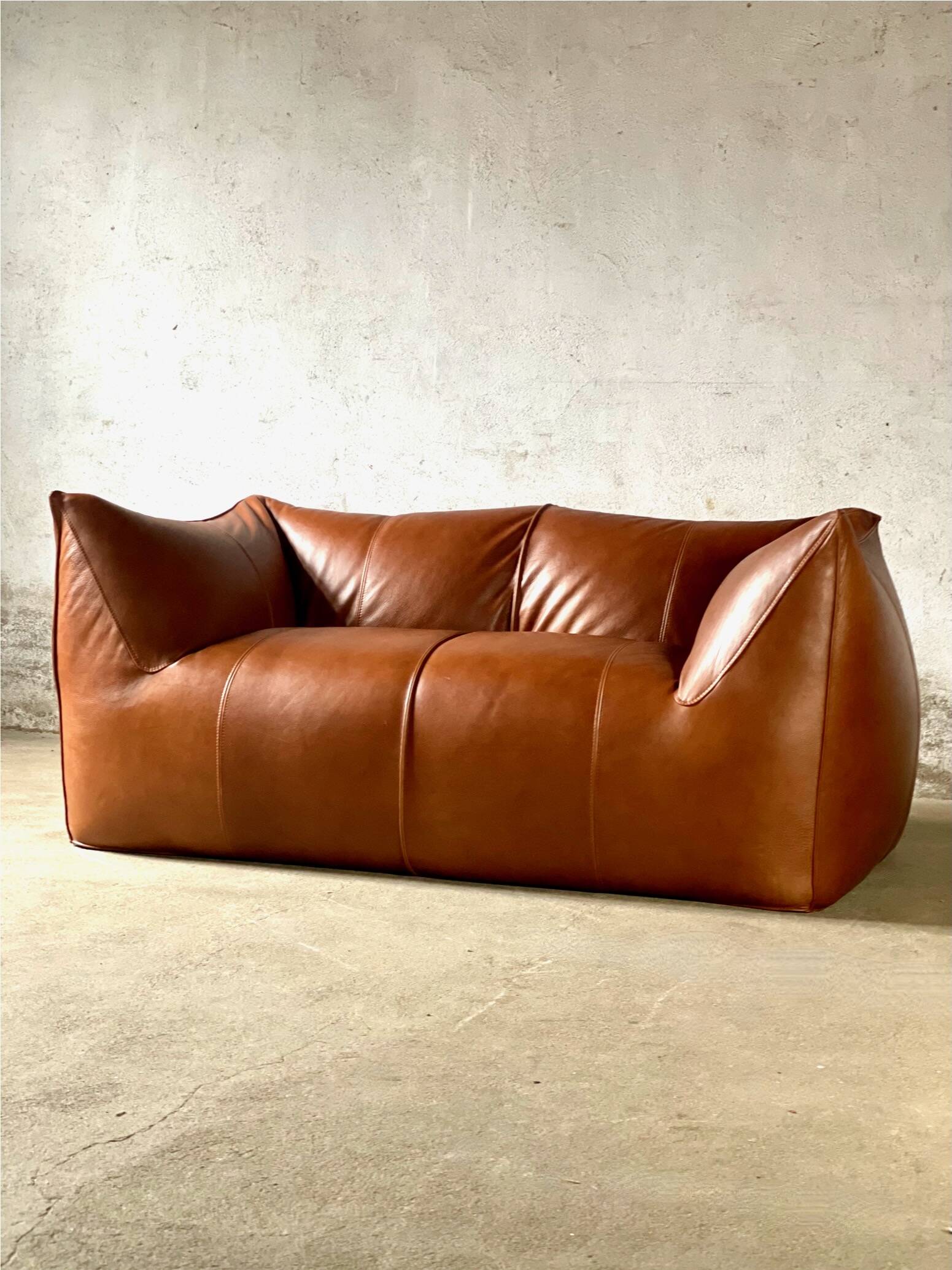 Canapé Le Bambole en cuir cognac, Mario Bellini pour B&B Italia années 70