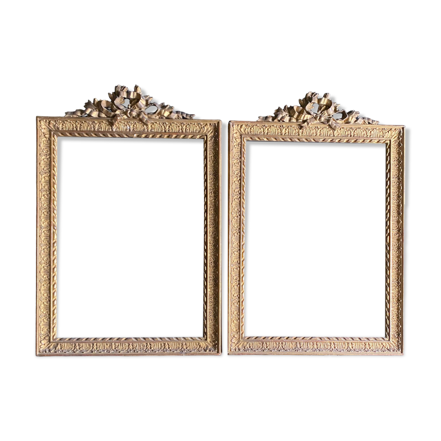 Frames (x2) XIX° - 35 / 51 cm / frame of 29.2 / 39.7 cm foliage 1 cm
