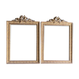 Frames (x2) XIX° - 35 / 51 cm / frame of 29.2 / 39.7 cm foliage 1 cm