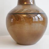 Vintage enameled stoneware vase 1960