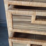 Extra cabinet 3 wicker rattan drawers