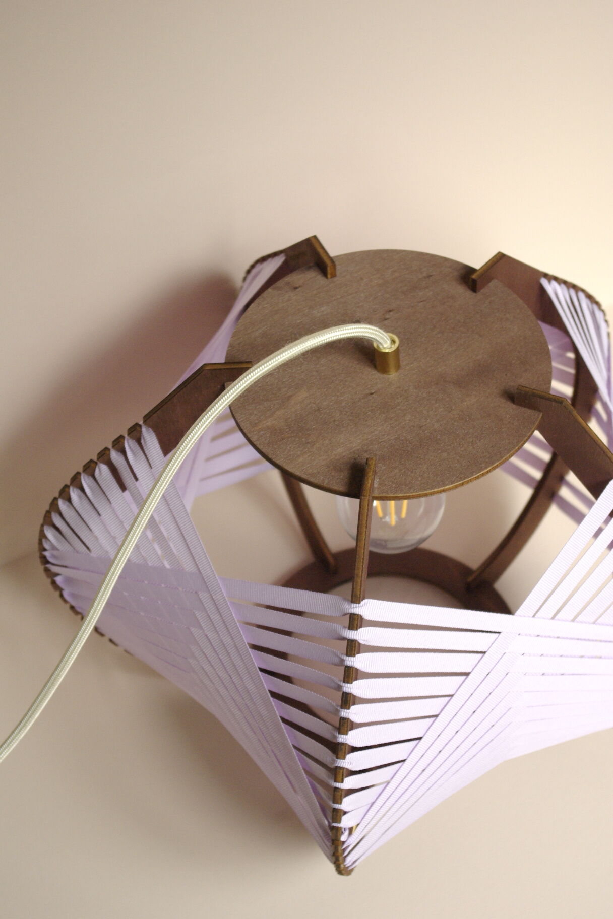 Woven lilac lamp to install