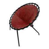 Chaise ballon en cuir vintage, années 1960