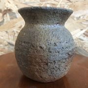 Ancien vase grès gris signé deco années 70 vintage