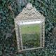 Old mirror with closed screens in golden repelled brass 72 x 42 cm