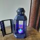 Navy blue metal candle lantern