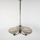 1930s English Art Deco 3-Arm Chrome & Gold Gilt Glass Chandelier Lamp