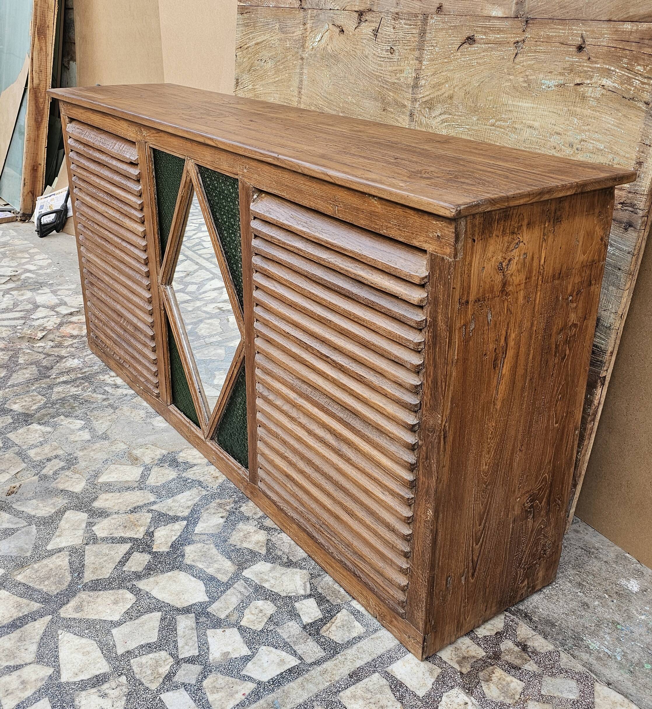 Old shop counter in Burmese teak.
