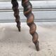 Turned wooden tripod stool