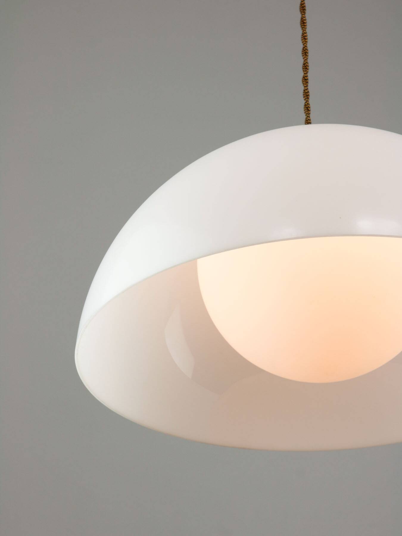 Italian Space Age Pendant in Brass and Acrylic Glass, 1970s