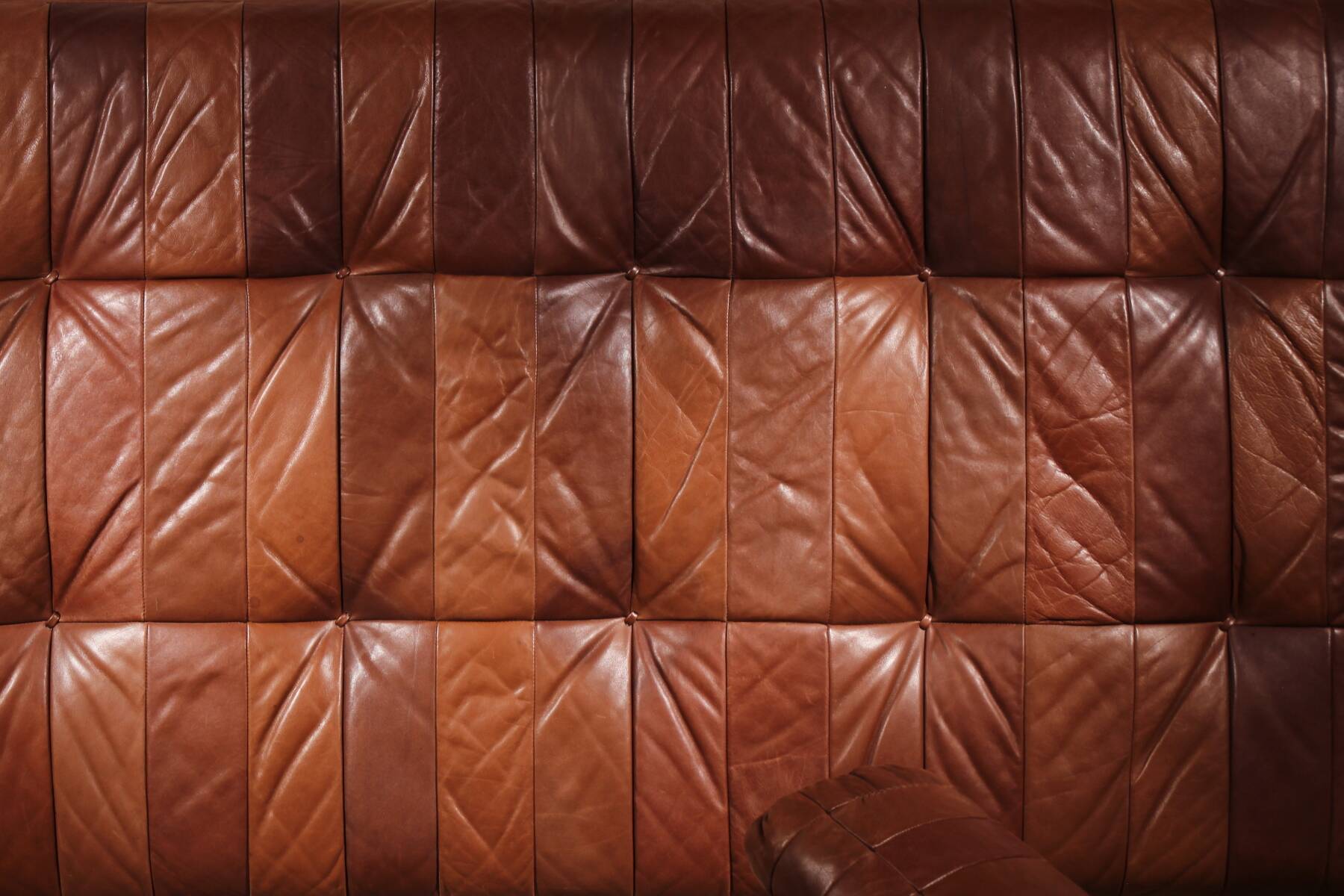 Lit de jour 'DS-80' en cuir patchwork cognac par De Sede, Suisse