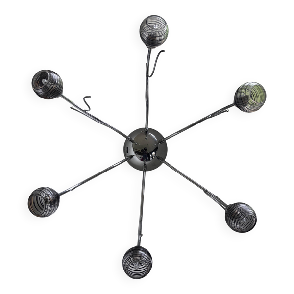 Plafonnier avec globe en pâte de verre