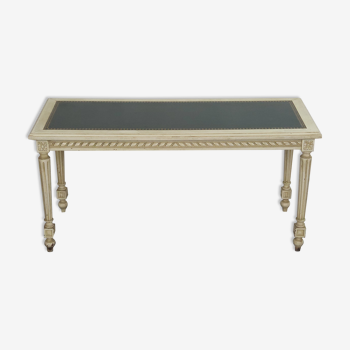 Louis xvi style coffee table green leather top