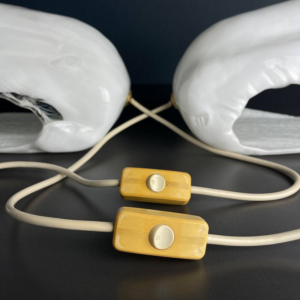 Oyster Murano table lamps by La Murrina, Italy, 1970s, set of 2