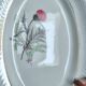 Vintage oval plate signed Moulin des Loups model Imperia pink flower
