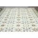 1970s Vintage Turkish Handmade Wool Beige Oversized Area Rug 208x295