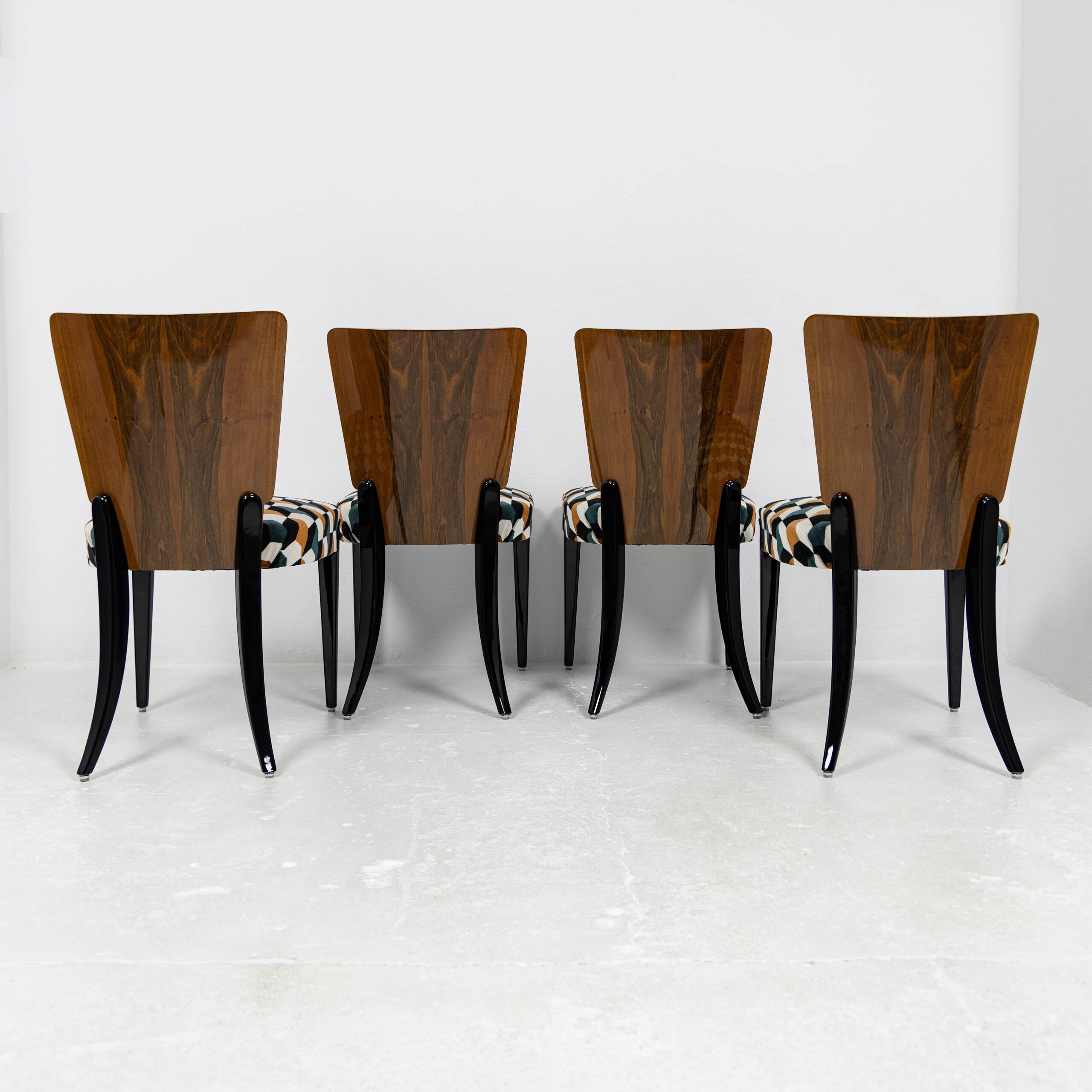 Set of 4 chairs H-214 Jindřich Halabala UP Závody 1950-1959