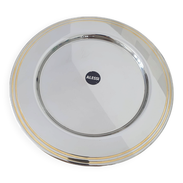 Alessi Ettore Sottsass / Serving plate stainless steel 18/10 and gold NG5100