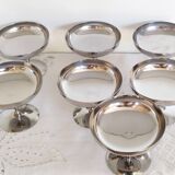 Set of 6 vintage ice cream cups on foot, in 18/10 stainless steel (ref 10)