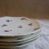 Series of 4 plates porcelain dessert from Limoges