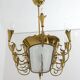 Chandelier en laiton italien à 12 lumières d'après Pietro Chiesa Fontana Arte