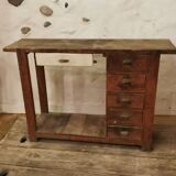 Established console wood drawers workshop