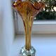 Vase corolle en verre de biot ambré années 60