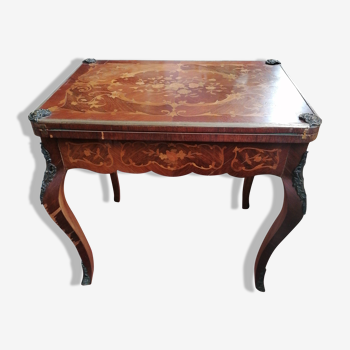 Louis xv style marquetry games table