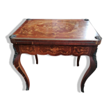 Table de jeux en marqueterie style Louis XV